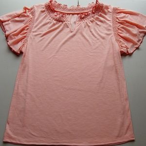 St. John's Bay Peach Short Sleeve Top!!!